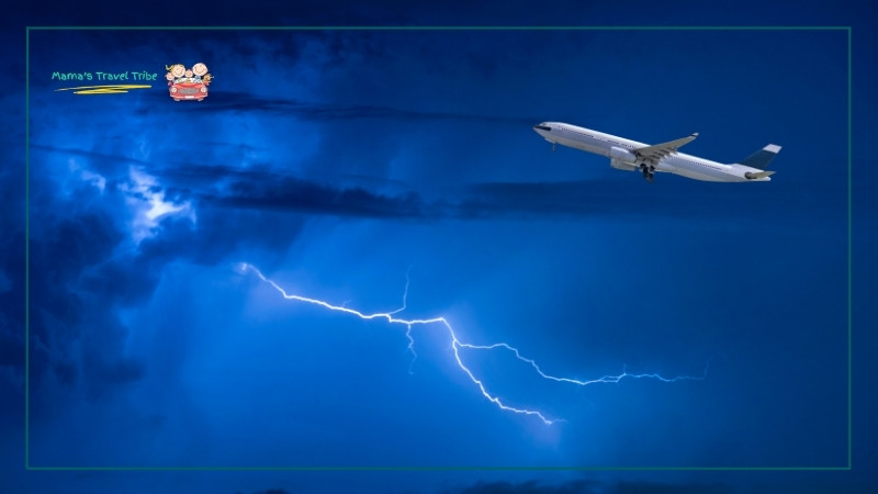 plane flying in front of thunderstorm and lightning. is it safe to fly in the rain. 