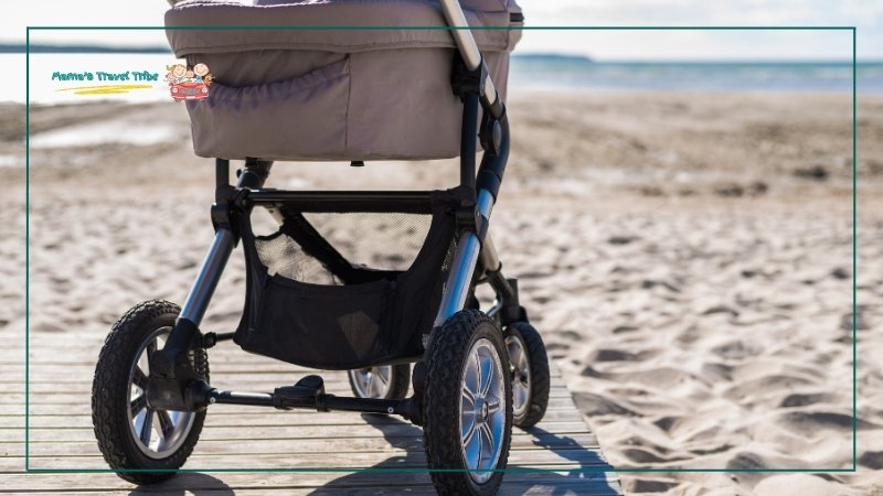 stroller wagon on beach. toddler beach essentials
