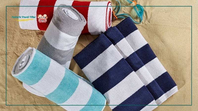 beach towels on a beach. toddler beach essentials