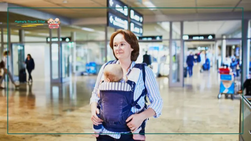 baby carrier, baby carrier on airport