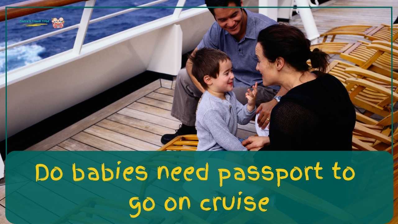 Family of three on cruise. mom dad and baby smiling on a cruise ship. do babies need passport to go on cruise