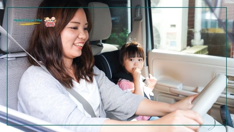 mom and daughter in car. short drives. Trips and Activities by Age: Where to Go With Babies, Toddlers, and Preschoolers. best trips with toddlers. 